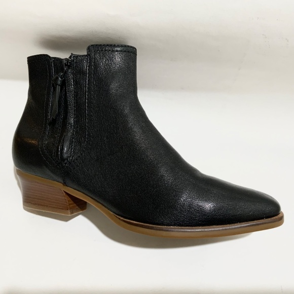 Cole Haan Women's Nella Booties (65mm)Block Heel Black Leather Ankle Boots 9 - Picture 7 of 13